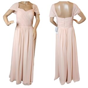 NWT Baby Online peachy pink Chiffon maxi dress. Bridesmaid.  XS/S